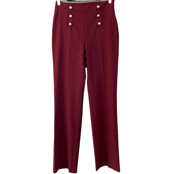 Venus Sailor Pants Wide Leg High Waisted - Burgundy Red Wine - 4 - Picture 1 of 7